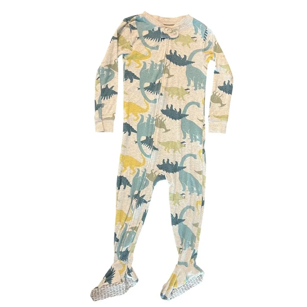 Carters Child of Mine Toddler Boys 2T Dinosaur Pajamas Blue Green Yellow (0854)